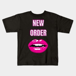 new order red lips Kids T-Shirt